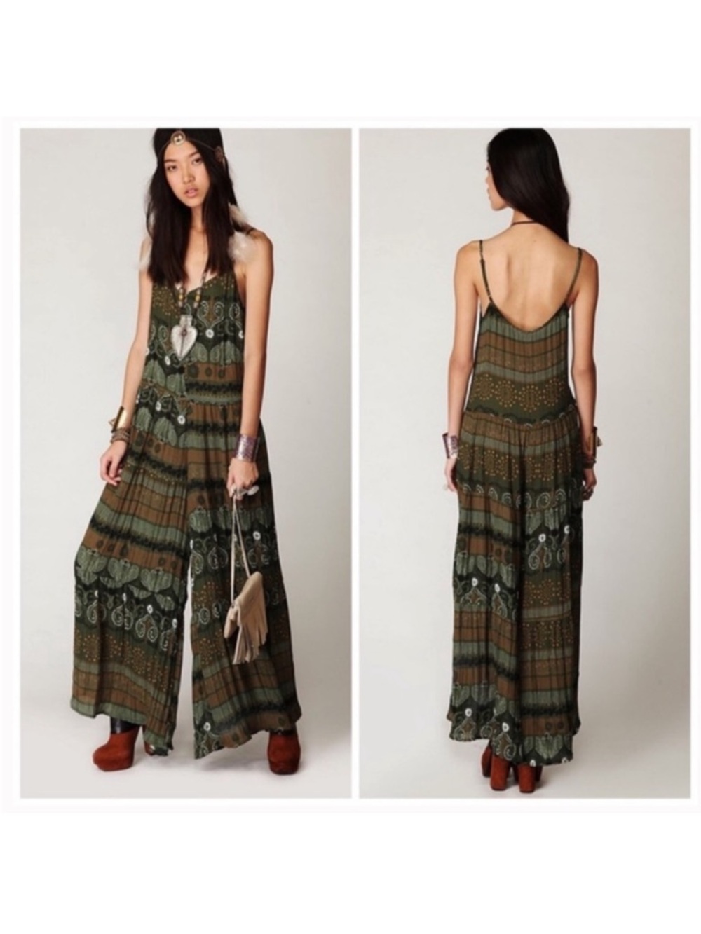Free People - Printed Wide-Leg Jumpsuit